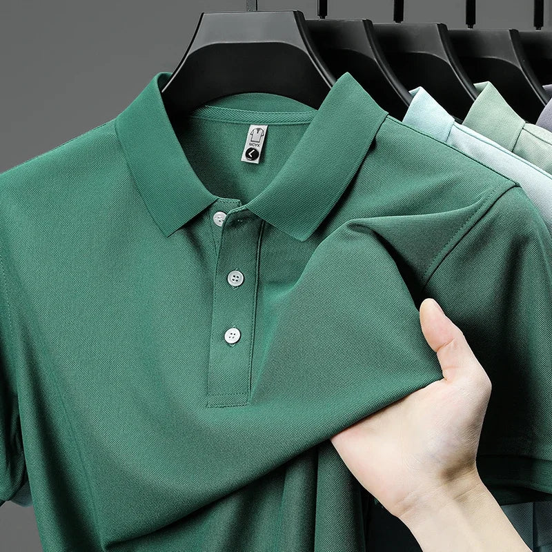 VARDALABEL Men’s Casual & Business Polo Shirt – Short Sleeve, Solid Color, Lightweight Fit