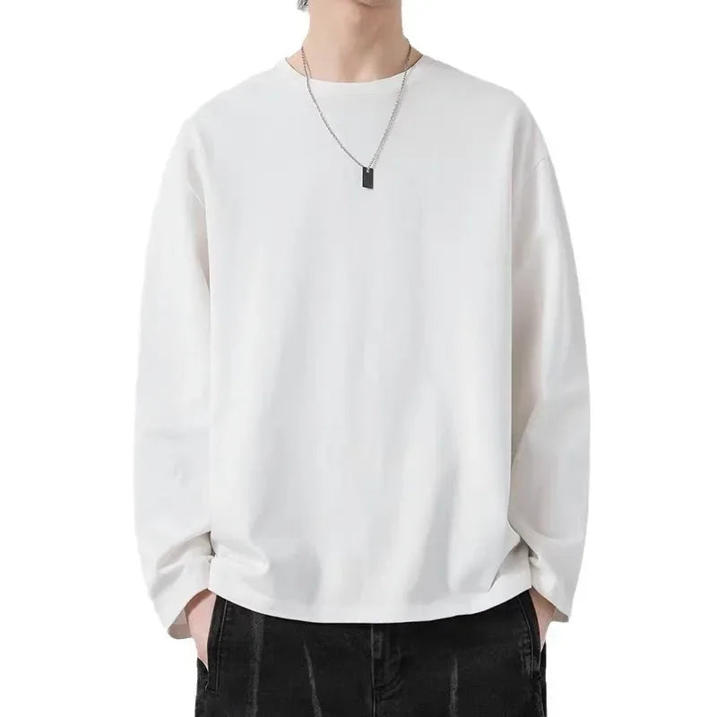 VARDALABEL Men’s Korean Style Long Sleeve T-Shirt – Spring Casual Wear