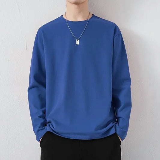 VARDALABEL Men’s Korean Style Long Sleeve T-Shirt – Spring Casual Wear