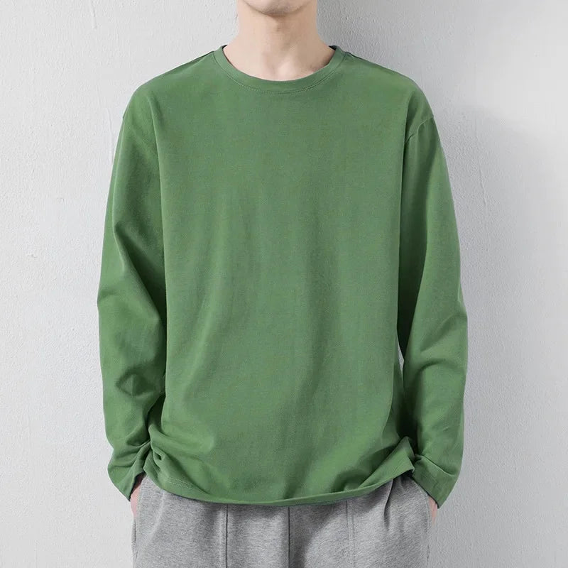 VARDALABEL Men’s Korean Style Long Sleeve T-Shirt – Spring Casual Wear