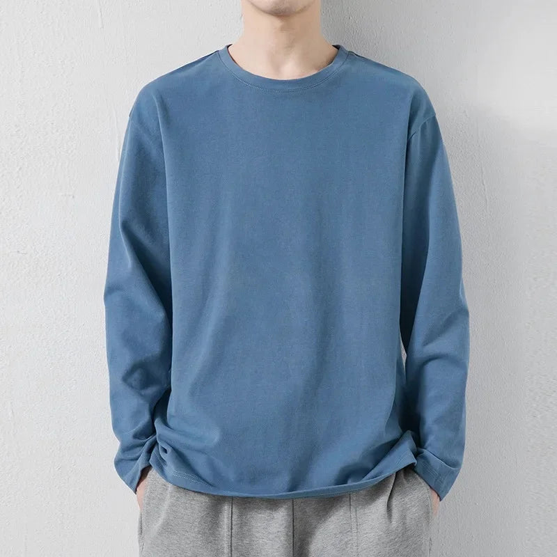 VARDALABEL Men’s Korean Style Long Sleeve T-Shirt – Spring Casual Wear