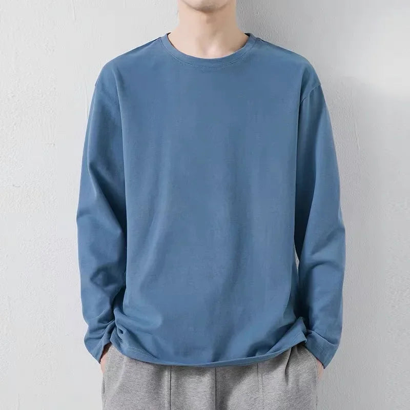 VARDALABEL Men’s Korean Style Long Sleeve T-Shirt – Spring Casual Wear