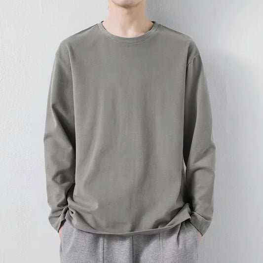 VARDALABEL Men’s Korean Style Long Sleeve T-Shirt – Spring Casual Wear